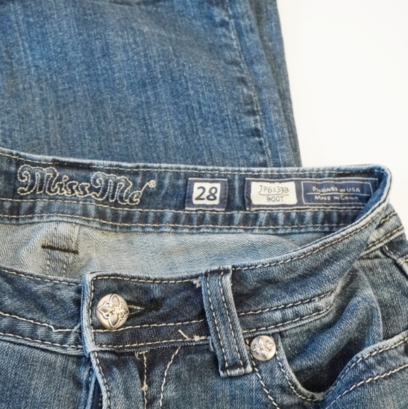 MISS ME Signature Boot Cut Embellish Cross Jeans - Picture 6 of 6